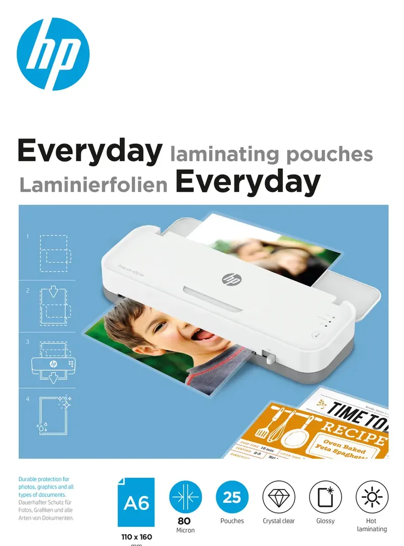 Laminierfolie DIN A6 80 micron glänzend 25 St. de HP – photo produit