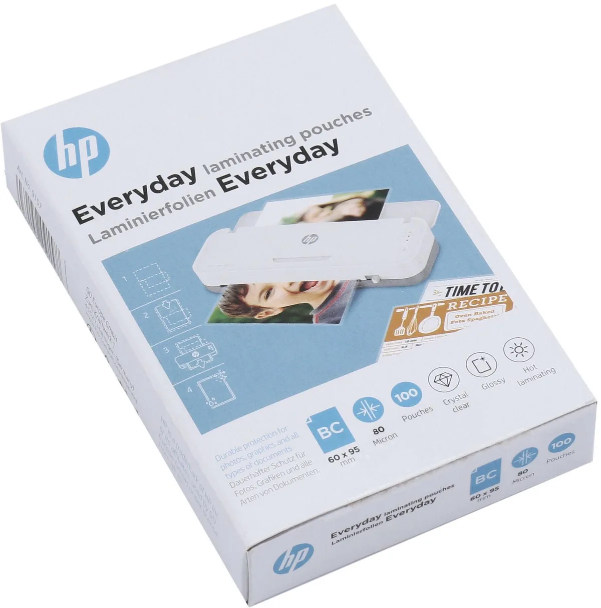 Laminierfolien glänzend 6,5 x 9,5 cm 80 mikron van HP – productfoto