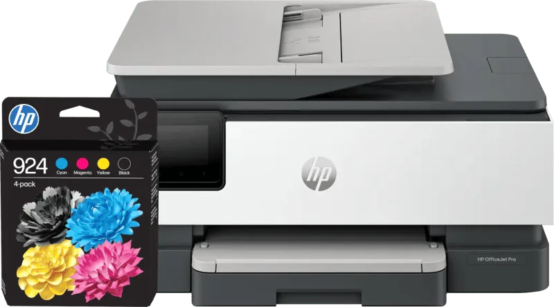 OfficeJet Pro 8124e + 1 set extra cartridges by HP – product photo