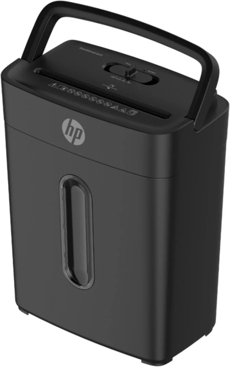 OneShred 6CC Shredder - 6 Vel DIN A4 - P-4 / DIN66399 - Papierversnipperaar - 14 Liter - Inklapbaar handvat - Kantoor/ Thuis de HP en Noir – photo produit