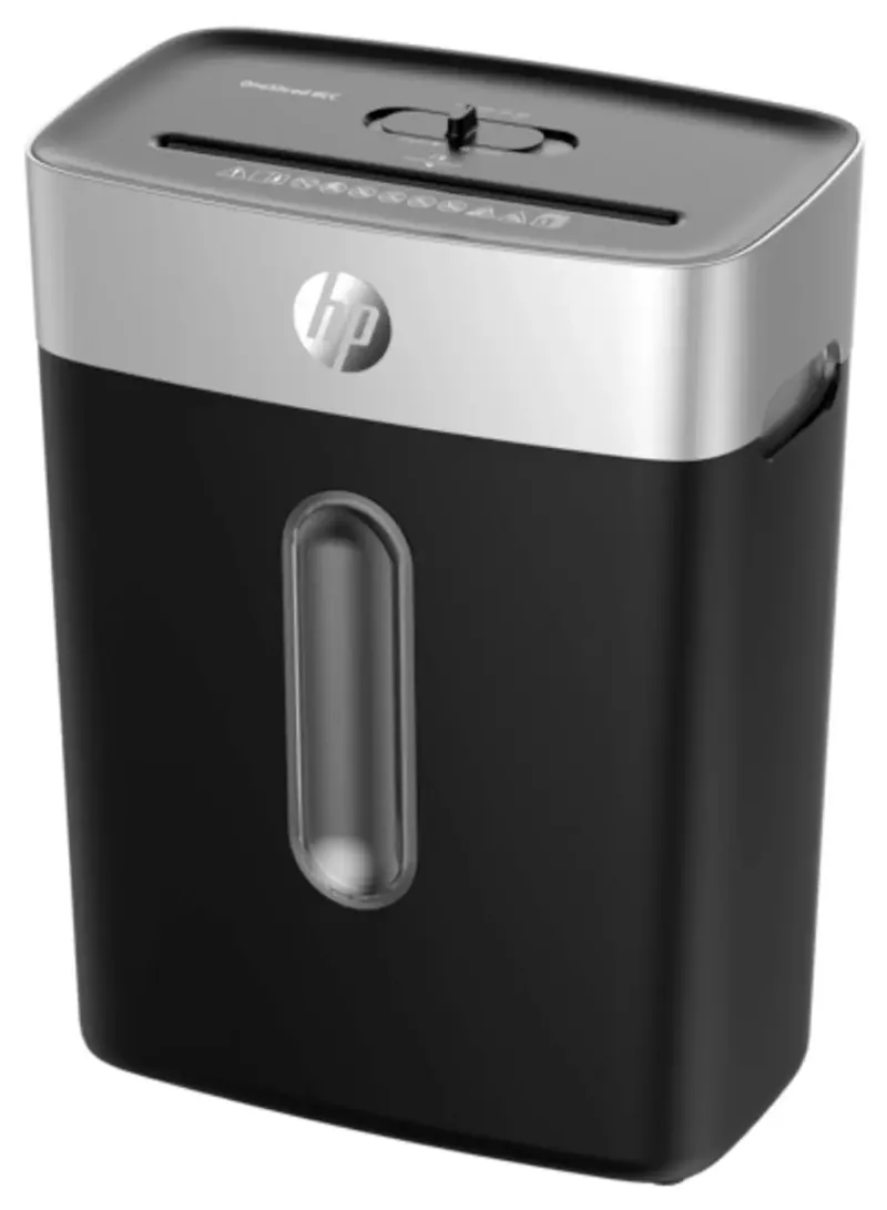 OneShred 8CC Aktenvernichter 8 Blatt Partikelschnitt P-4 15 l Vernichtet auch Büroklammern, Heftklammern, Kreditkarten de HP – photo produit