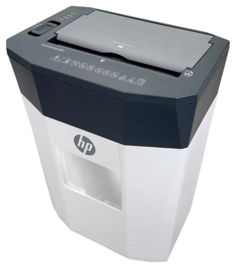 OneShred Auto 80CC Aktenvernichter 80 Blatt Partikelschnitt P-4 15 l Vernichtet auch Kreditkarten by HP – product photo