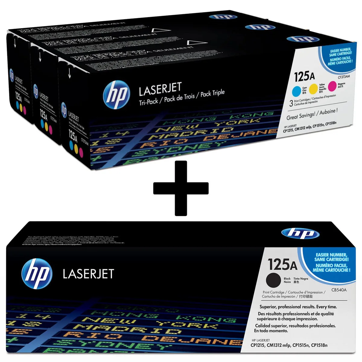 Original 125A Toner 4er Set schwarz; cyan, magenta, gelb från HP – produktbild