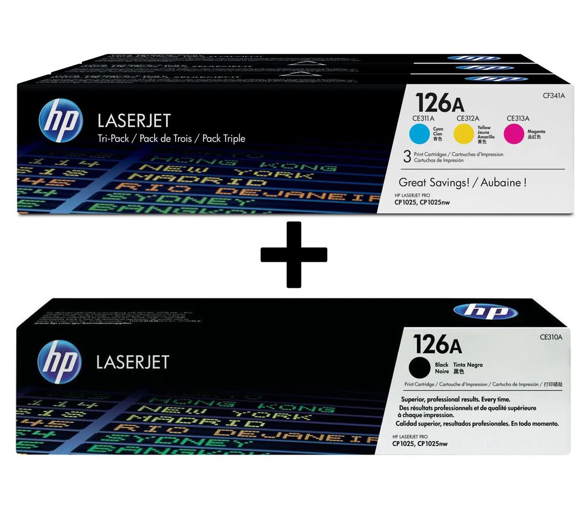 Original 126A Toner 4er Set schwarz, cyan, magenta, gelb från HP – produktbild