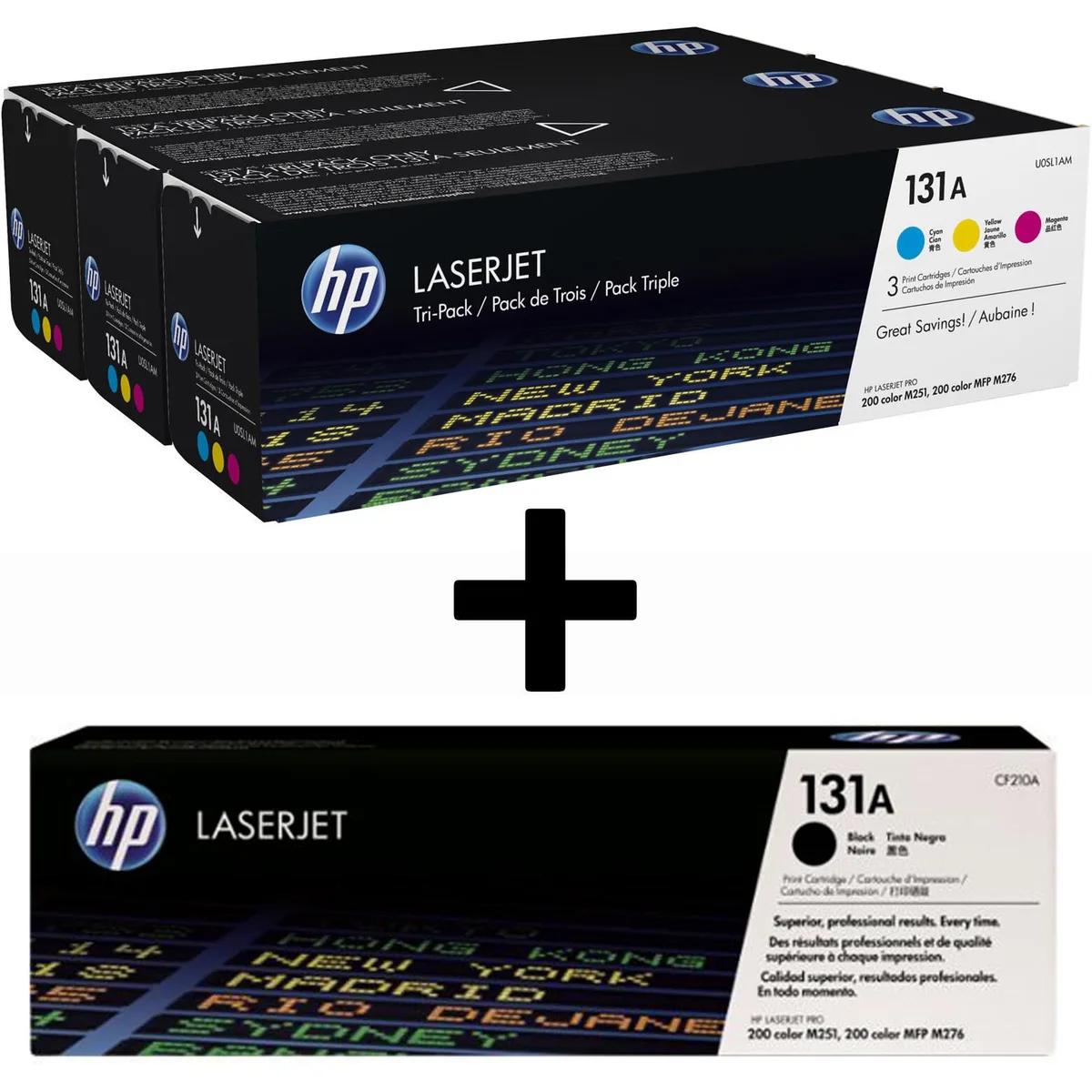 Original 131A Toner 4er Set schwarz, cyan, magenta, gelb från HP – produktbild