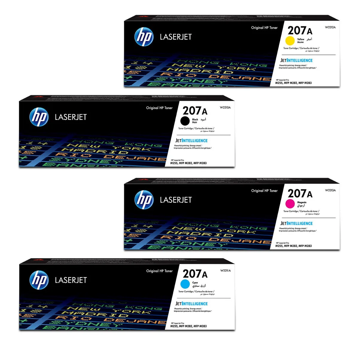 Original 207A Toner - 4er Multipack (W2211A, W2213A, W2212A, W2210A) från HP – produktbild