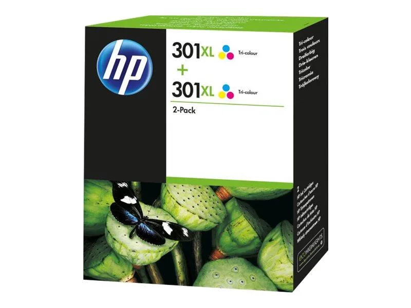 Original 301XL Druckerpatrone - Doppelpack cyan, magenta, gelb (D8J46AE) de HP – photo produit