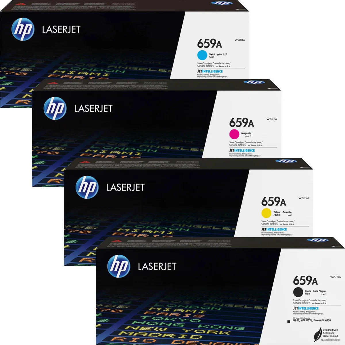 Original 659A Toner - 4er Multipack cyan, magenta, gelb, schwarz från HP – produktbild