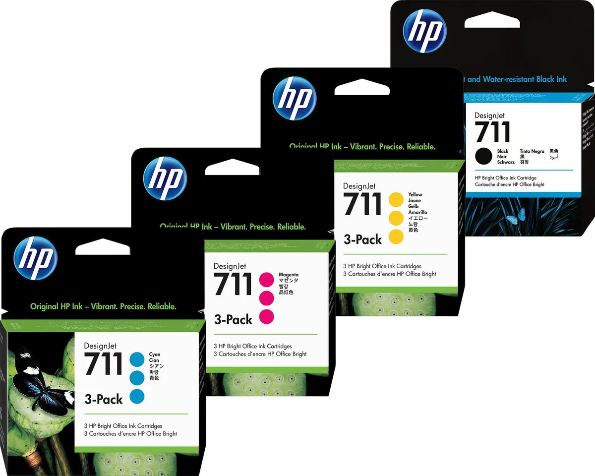 Original 711 Druckerpatronen - 10er Multipack (CZ134A, CZ135A, CZ136A, CZ133A) från HP – produktbild