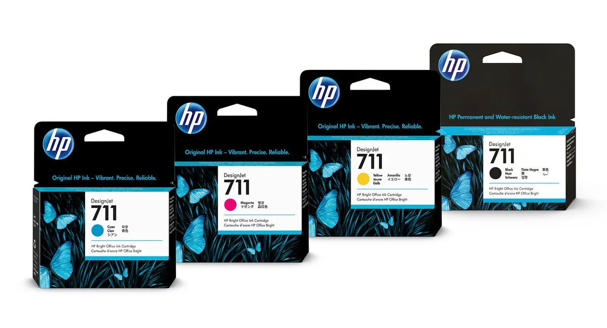 Original 711 Druckerpatronen - 4er Multipack (CZ130A, CZ131A, CZ132A, CZ129A) från HP – produktbild