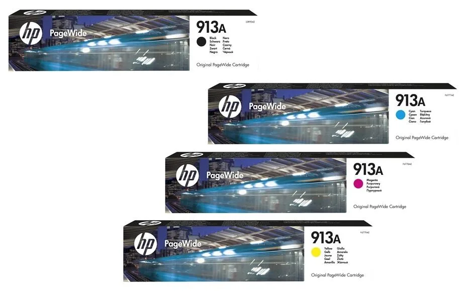 Original 913A Druckerpatronen - 4er Multipack (L0R95AE, F6T77AE, F6T78AE, F6T79AE) från HP – produktbild