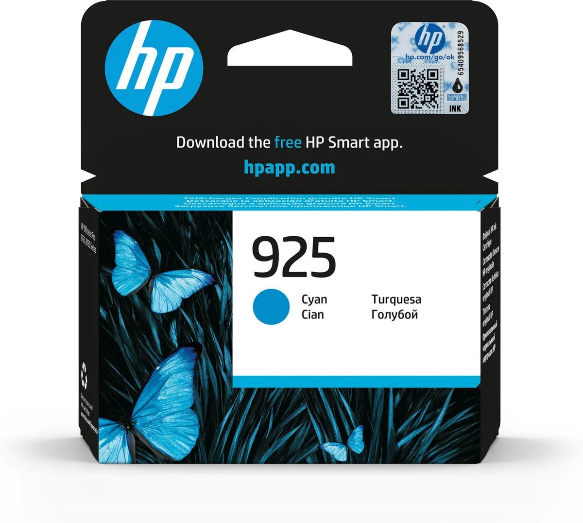Original 925 Druckerpatrone - cyan (4K0V6PE) by HP – product photo