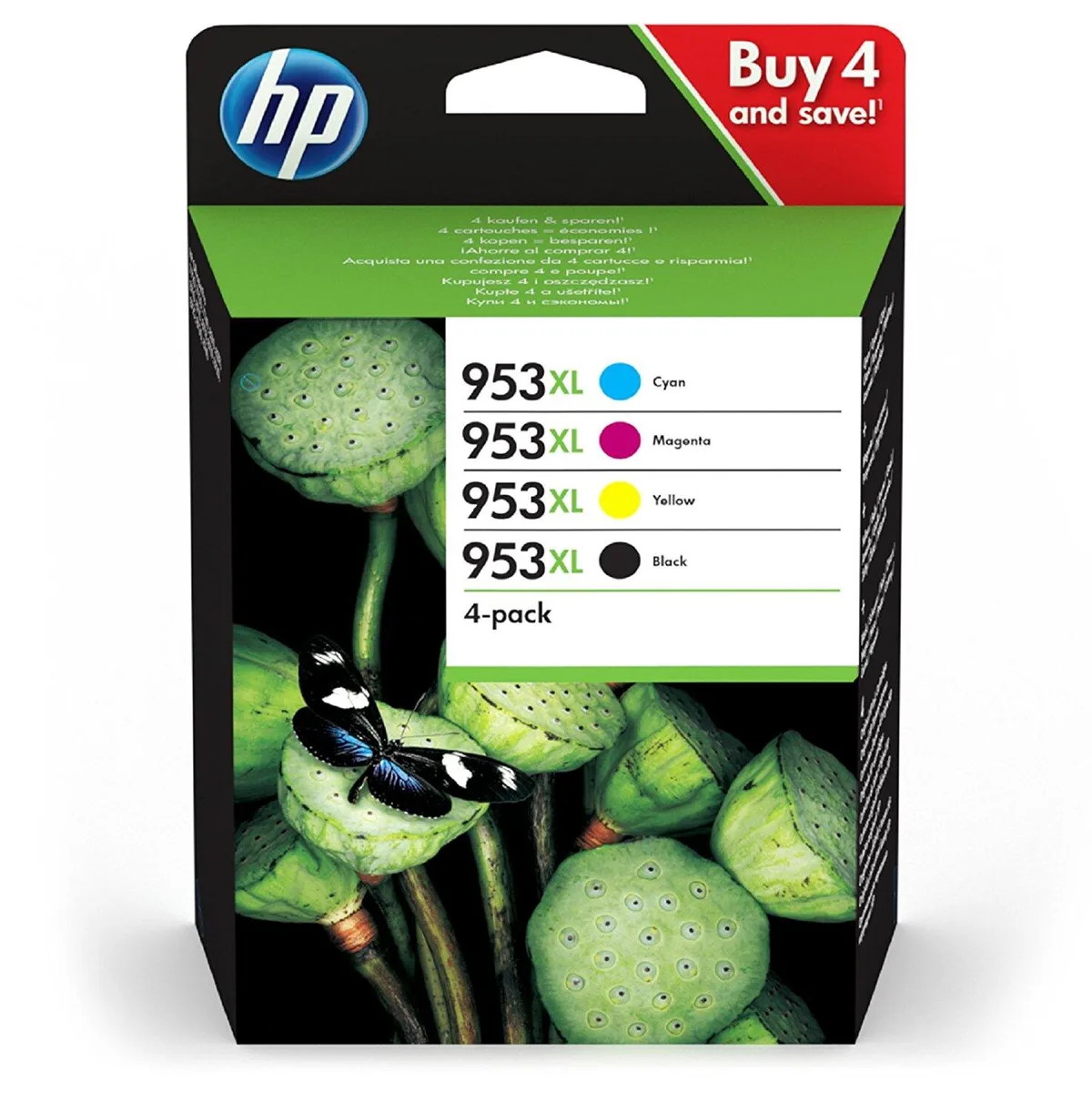 Original 953XL Druckerpatronen - 4er Multipack (3HZ52AE) från HP – produktbild