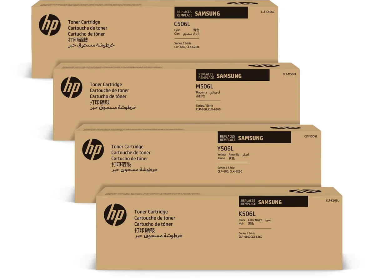 Original CLT-506L Toner 4er Set BK/C/M/Y fra HP – produktbillede
