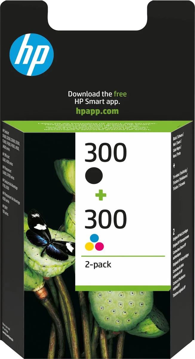 Original Ink Cartridge HP 300 Multicolour de HP en Noir, Cyaan, Magenta, Jaune – photo produit