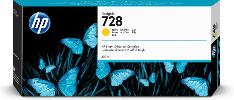 Original Ink Cartridge HP 728 Yellow de HP en Jaune – photo produit