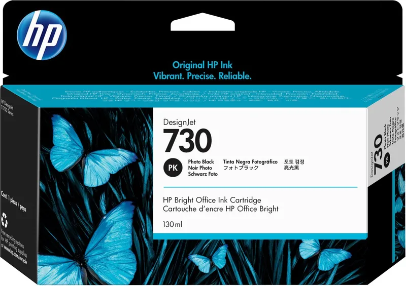 Original Ink Cartridge HP 730 Black by HP in Foto zwart – product photo