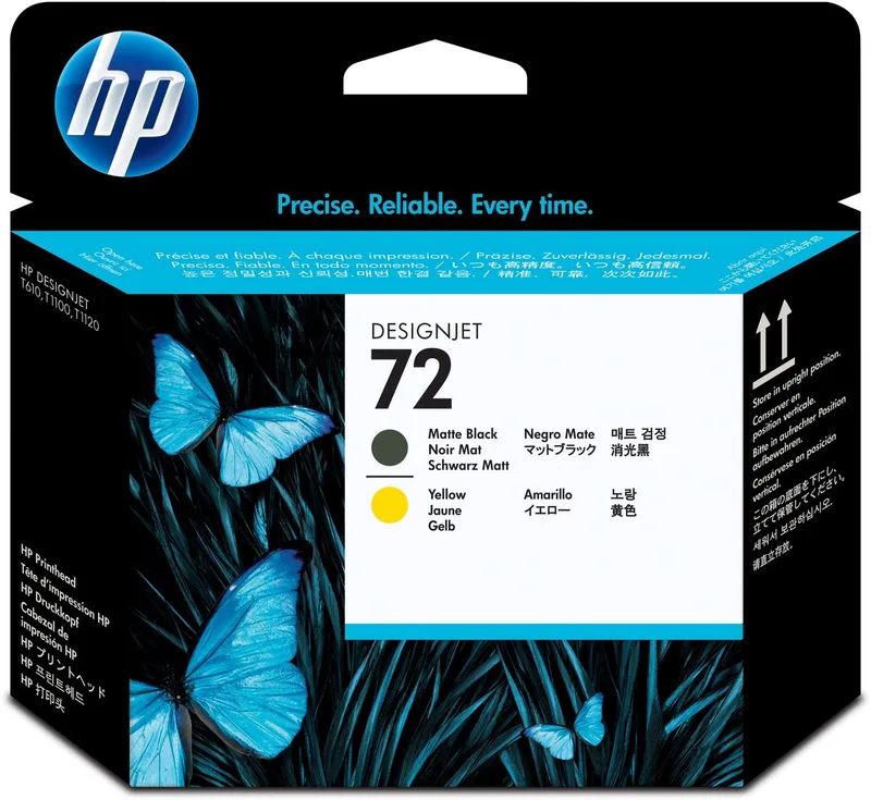 Original Ink Cartridge HP C9384A Yellow Matte back by HP in Black – product photo