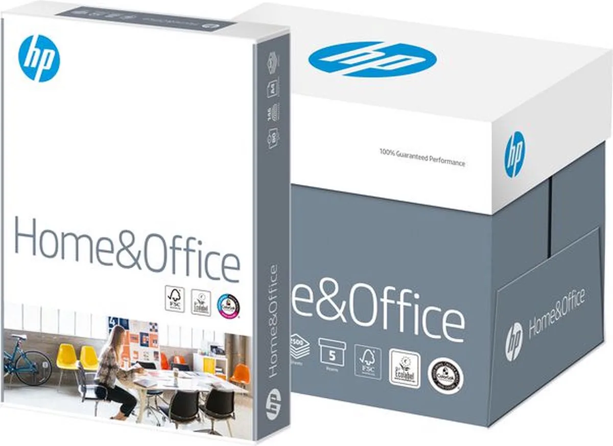 Paper Home & Office Print papier - A4 / 80g / 2500 Vellen - 5 x 500 van HP in Wit – productfoto