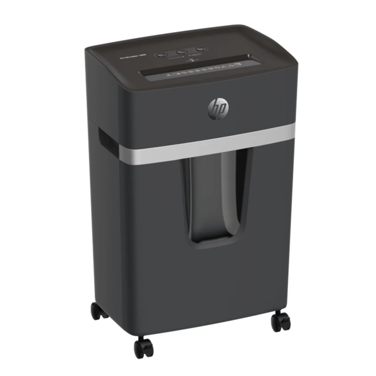 Pro 10MC Papierversnipperaar - Shredder - Beveiligingsniveau P-5 - Micro Cut - 20 Liter - Professioneel kantoorgebruik von HP in Schwarz – Produktfoto