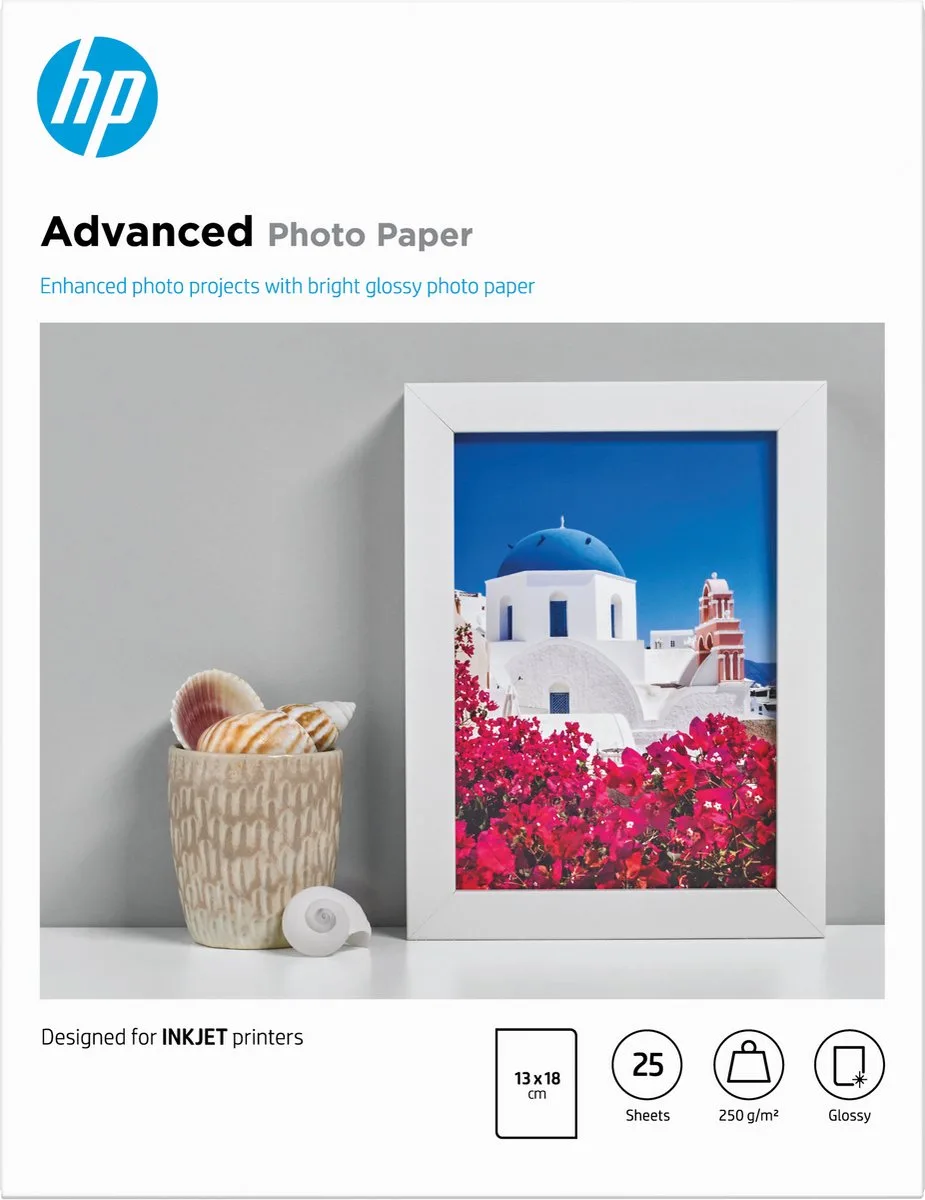 Q8696A Fotopapier - 13x18cm / 250g/m / 25 vellen by HP in Multicolour – product photo