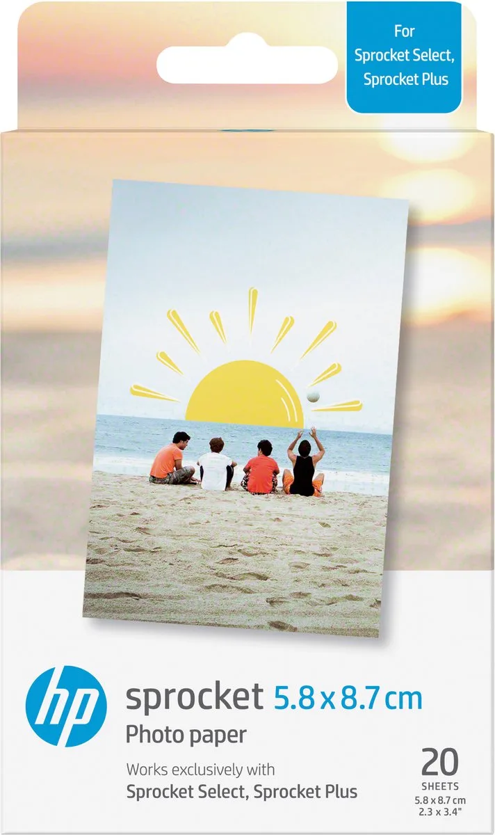 Sprocket PLUS zelfklevend fotopapier - 58x87mm - 20 stuks de HP en Blanc – photo produit