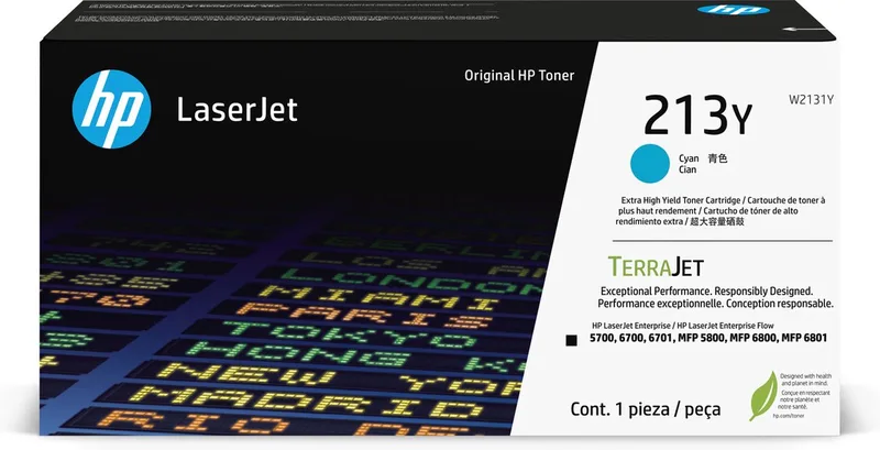 Toner 213Y W2131Y Cyan bis zu 12.000 Seiten de HP en Cyaan – photo produit