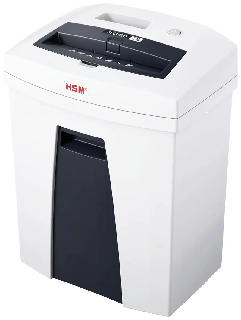 SECURIO C16 Aktenvernichter 14 Blatt Streifenschnitt 3.9 mm P-2 25 l Vernichtet auch Büroklammern, Heftklammern, Kreditkarten de HSM – photo produit