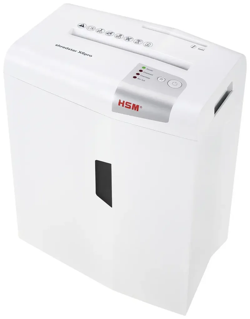 Shredstar X6 pro Aktenvernichter 7 Blatt Partikelschnitt 2 x 15 mm P-5 20 l Vernichtet auch Büroklammern, CDs, DVDs, Heftklammern, Kreditkarten by HSM – product photo