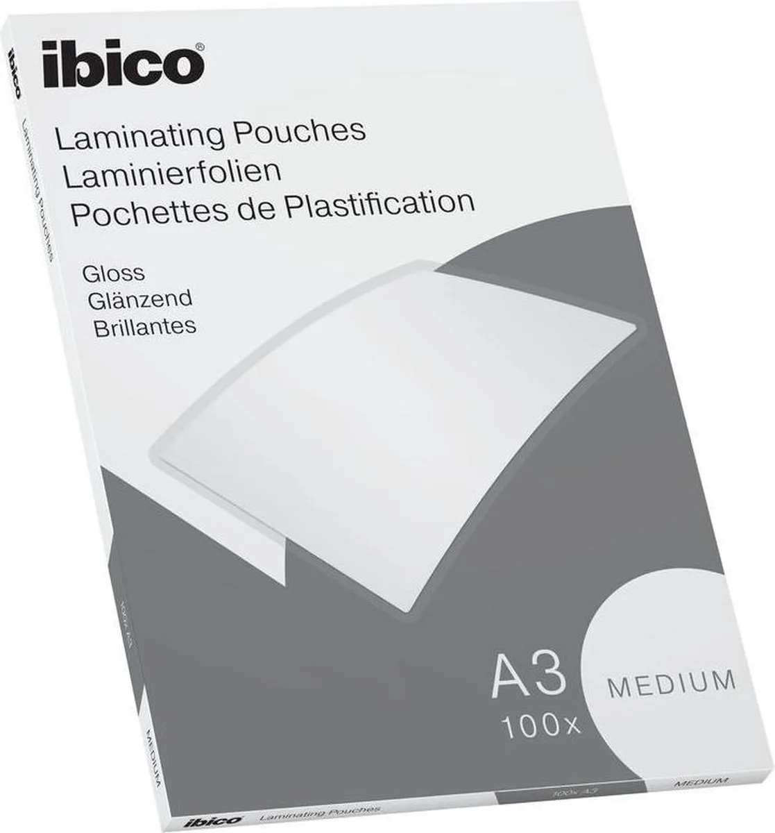Basics A3 Lamineerhoezen, Glanzend - 100micron - 100 Stuks - Glashelder von Ibico in Transparent – Produktfoto