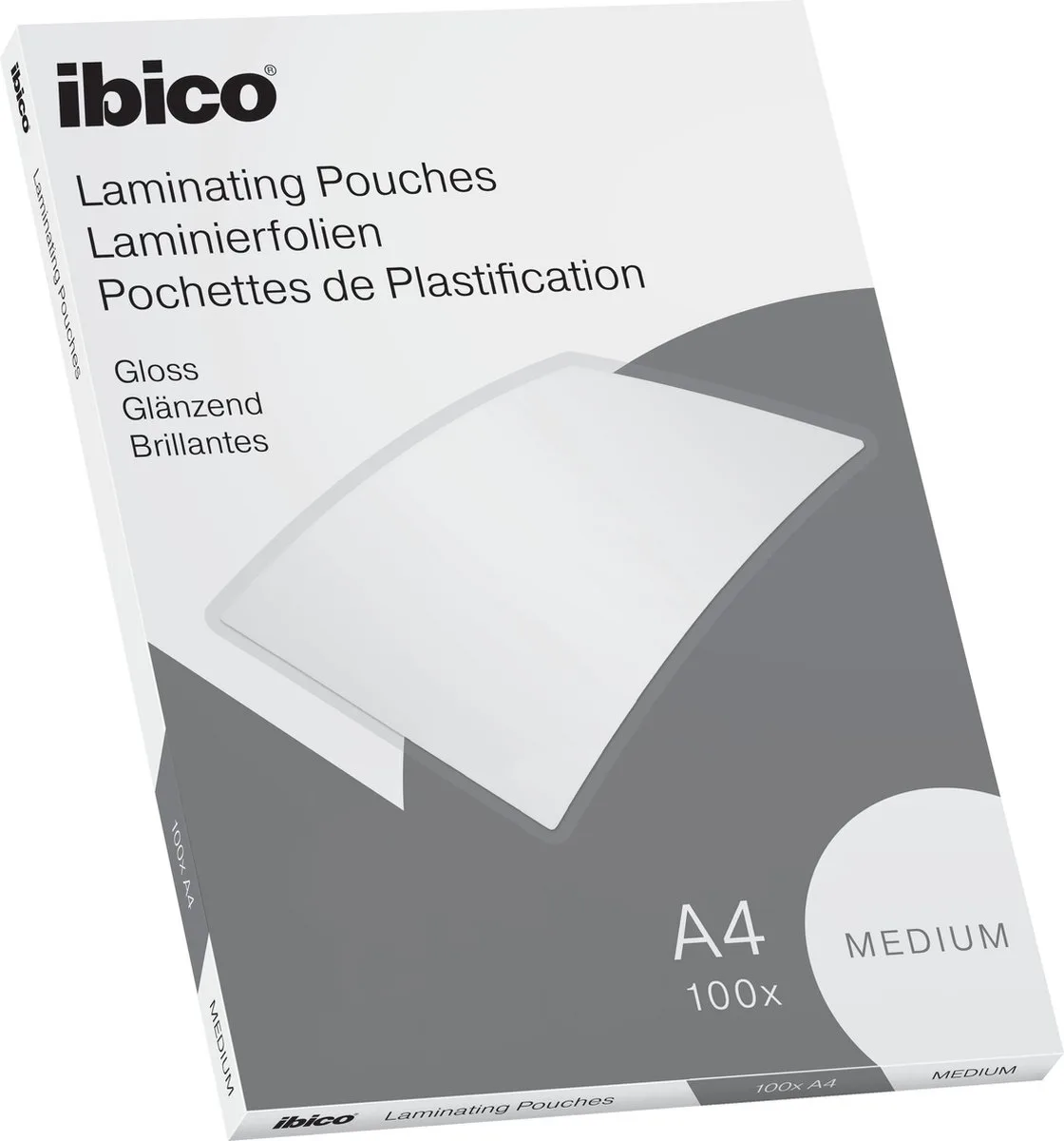 Basics A4 Lamineerhoezen, Glanzend - 100 micron - 100 Stuks - Glashelder von Ibico in Transparent – Produktfoto