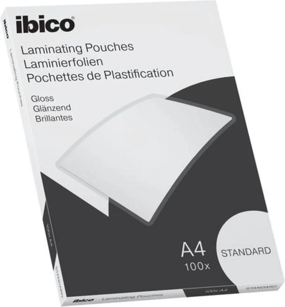 Basics A4 Lamineerhoezen, Glanzend - 125 micron - 100 Stuks - Glashelder van Ibico in Transparant – productfoto