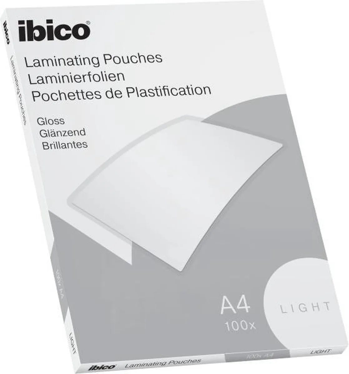 Basics A4 Lamineerhoezen, Glanzend - 80 micron - 100 Stuks - Glashelder von Ibico in Transparent – Produktfoto