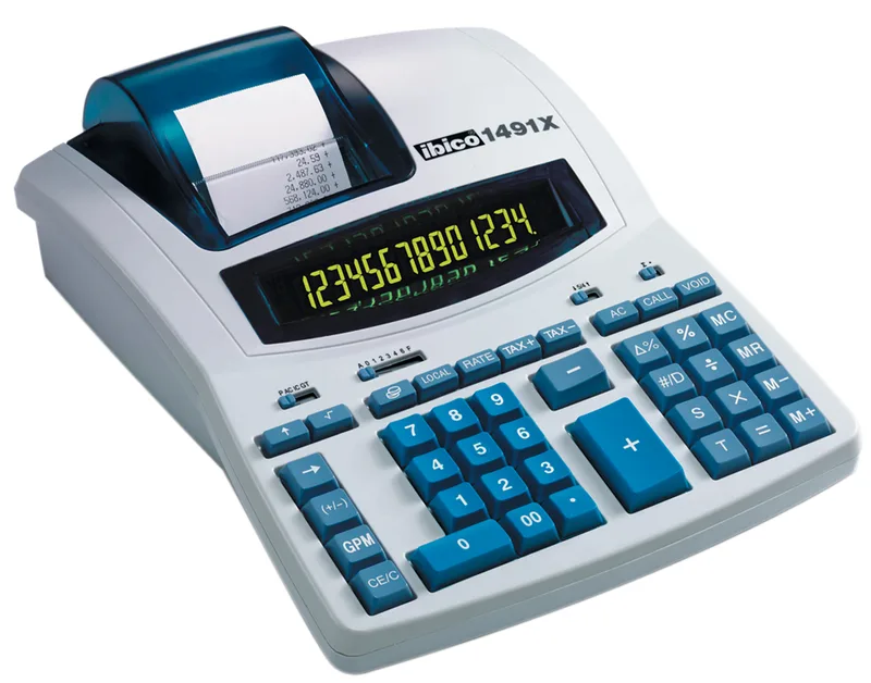 druckender Thermo-Tischrechner 1491X Professionell von Ibico – Produktfoto
