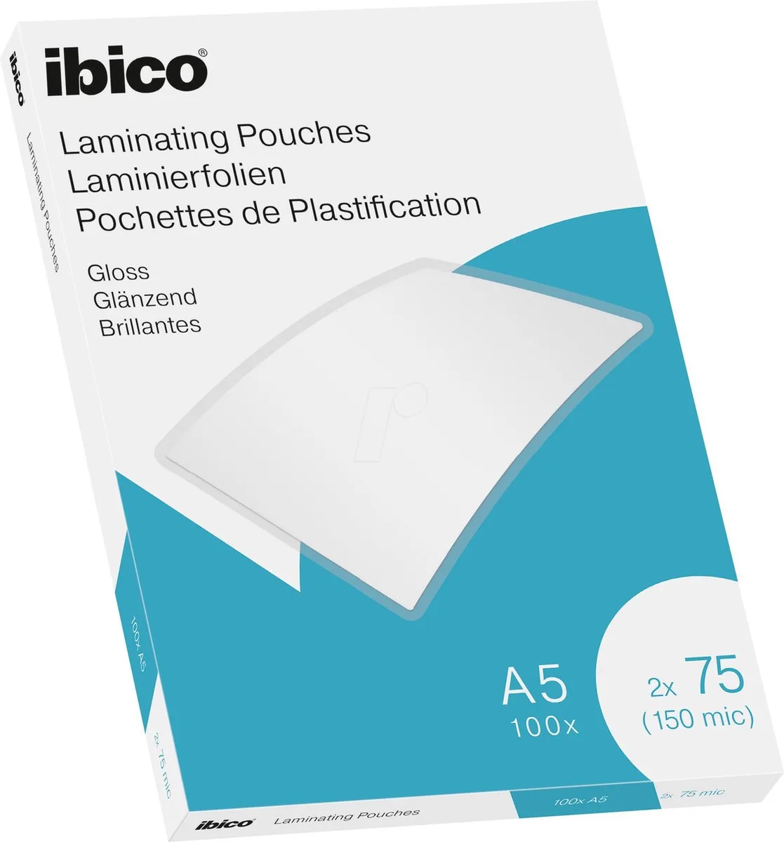 Lamineerhoezen - A5 documenten - 2x75 Micron - Glanzend - 100 stuks de Ibico en Transparent – photo produit