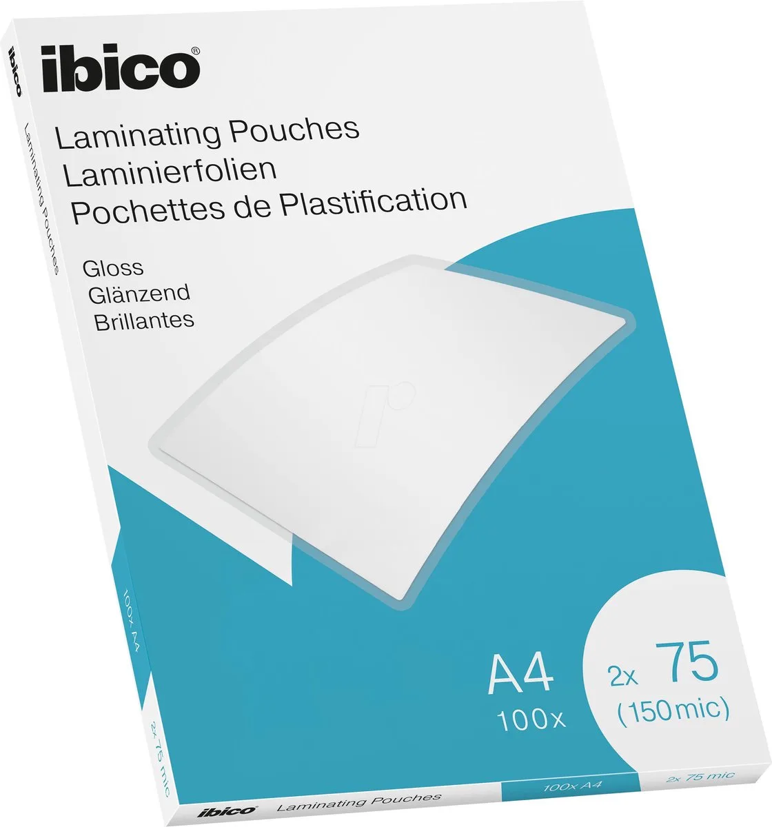 Lamineerhoezen - voor A4 Documenten - 2 x 75 Micron - 100 stuks - Glanzend von Ibico in Transparent – Produktfoto
