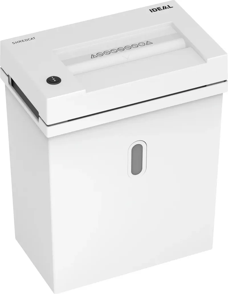Shredcat 8200 Aktenvernichter 18 Blatt Streifenschnitt 4 mm P-2 21 l Vernichtet auch Büroklammern, Heftklammern, Kreditkarte von IDEAL – Produktfoto