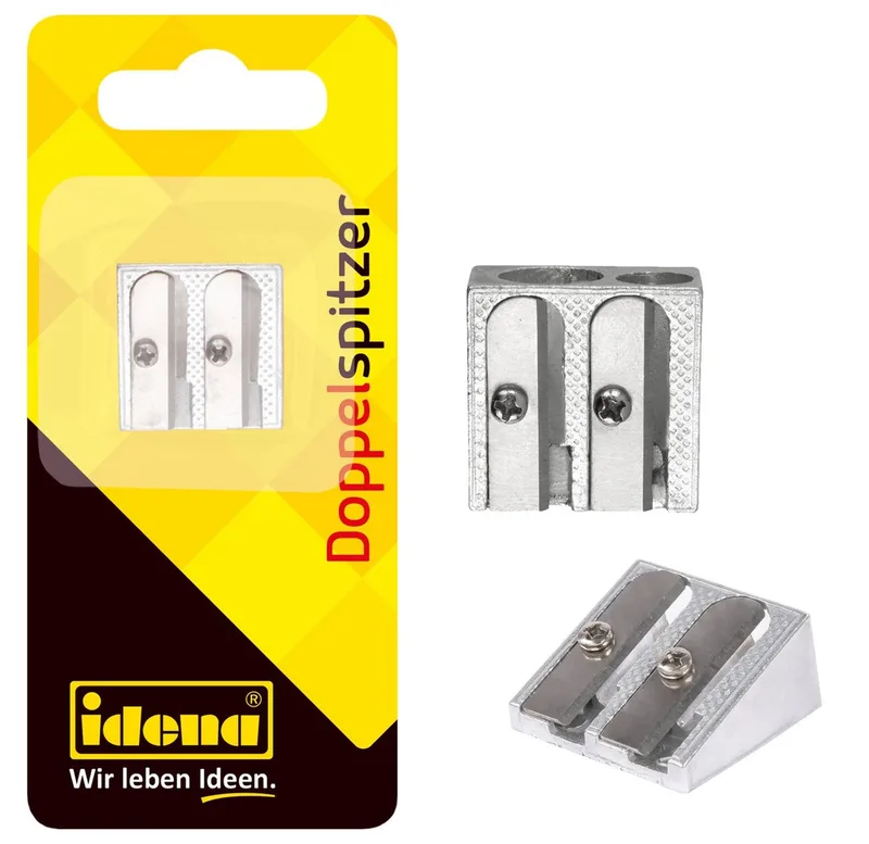 Anspitzer Idena 520051 - Doppelanspitzer aus Metall, Keilform, für dünne und de Idena – photo produit