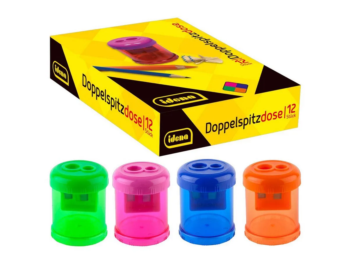 Anspitzer Idena Doppelspitzdose rund - Anspitzer mit 2 Spitzgrößen - 4-fach sort by Idena – product photo