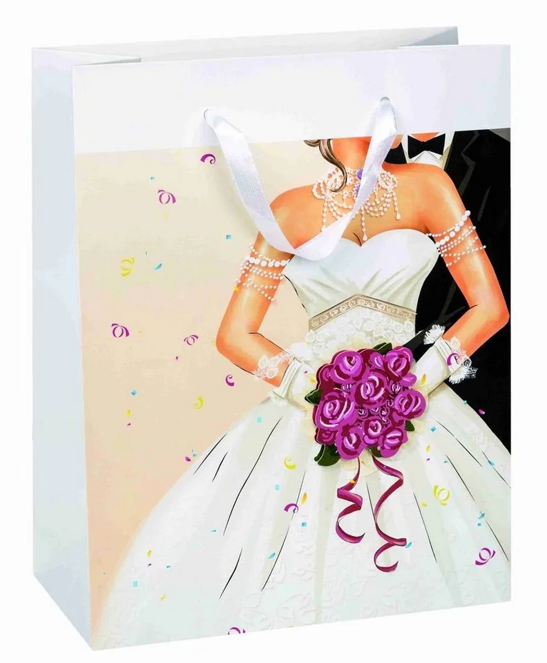 Aufbewahrungsbox Geschenktasche "Hochzeit" / Geschenktüte / Maße: 23x18x8cm de Idena – photo produit