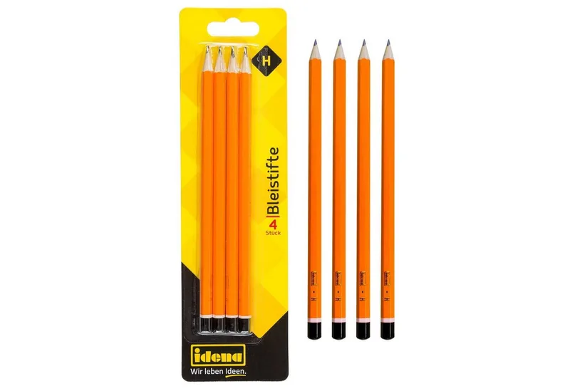 Bleistift Bleistifte - 4 Stück, Härtegrad H by Idena in Orange – product photo