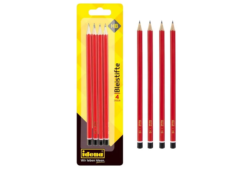 Bleistift Bleistifte - 4 Stück, Härtegrad HB by Idena in Red – product photo