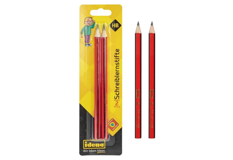 Bleistift Schreiblernstifte - 2 Stück, Härtegrad HB, ergonomische Form de Idena en Rouge – photo produit