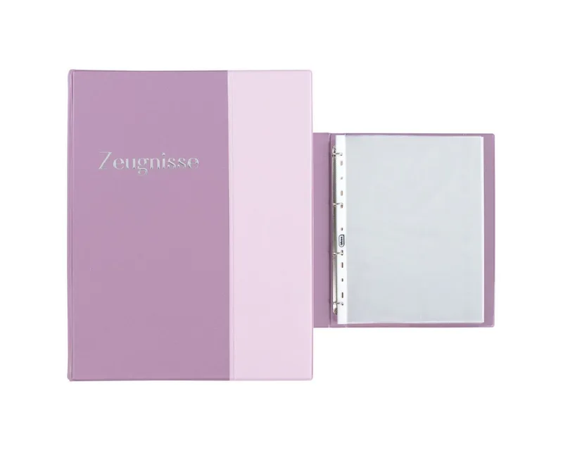 Buchbindemappe Idena Zeugnismappe Ringbuch mit 10 Klarsichthüllen 100µ pastell DIN A4 by Idena in Purple – product photo