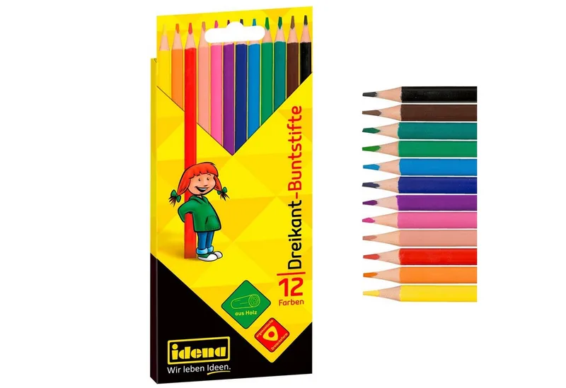 Buntstift Dreikant-Buntstifte - 12 Farben, ergonomische Form by Idena in Multicolour – product photo