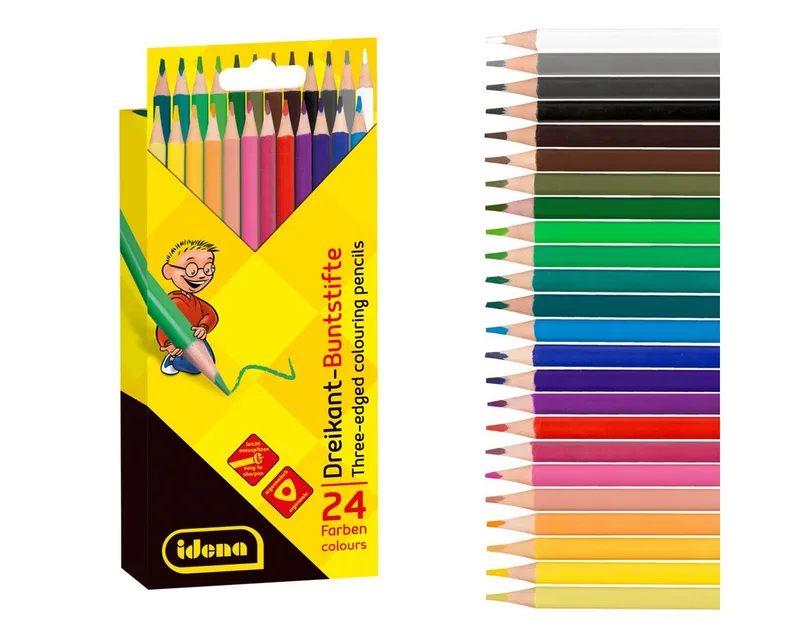 Buntstift Idena Dreikant Buntstifte Holzfrei 24 Stück de Idena – photo produit