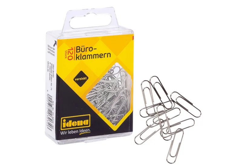 Büroklammer Idena 334030 - Büroklammern, 120 Stück, verzinkt von Idena in Silber – Produktfoto