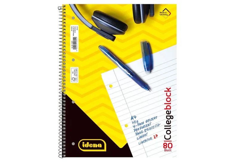 Collegeblock Collegeblock - liniert, DIN A4 by Idena in Yellow – product photo