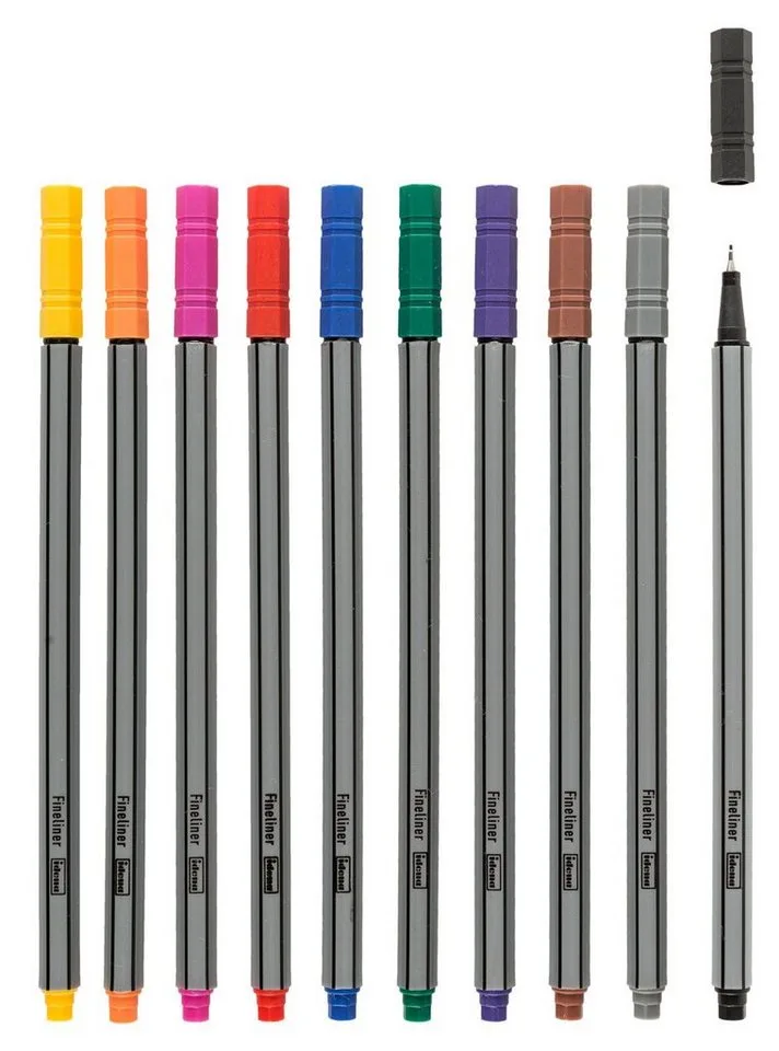 Fineliner Idena 516113 - Fineliner im Etui, 0,4 mm Strichstärke, 1 Set de Idena en Multicolore – photo produit