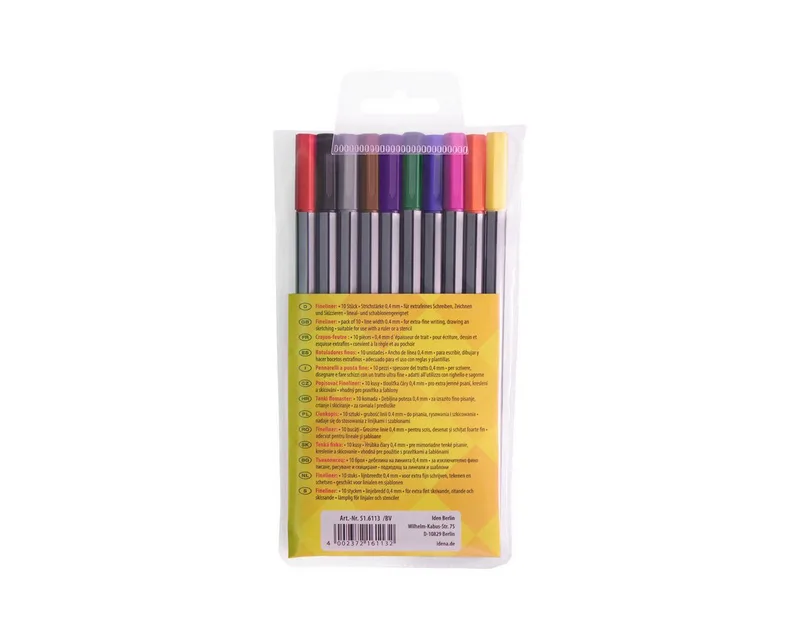 Fineliner Idena 90952 - Fineliner im Etui, 2 Packungen mit je 10 Stiften, 0,4 by Idena – product photo